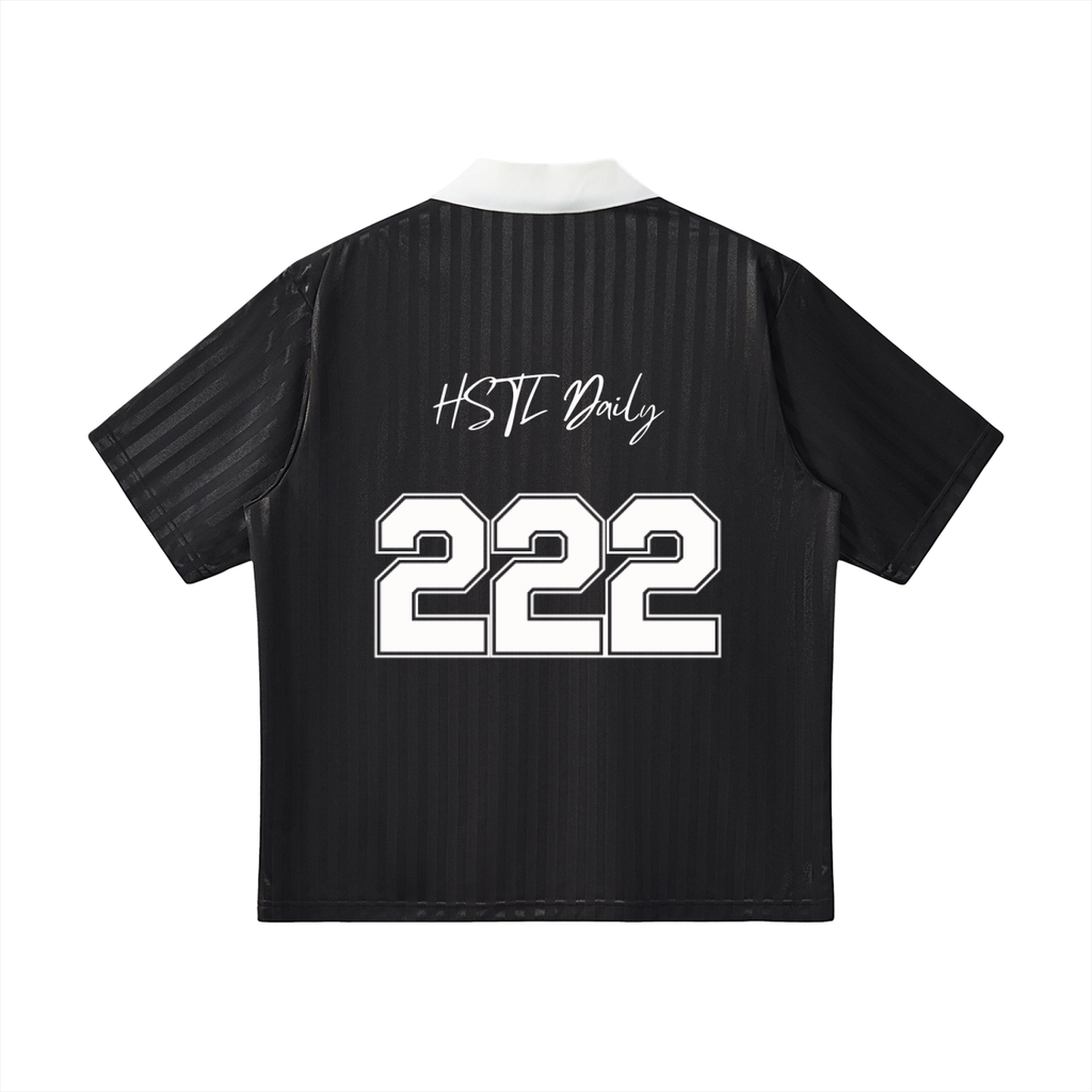 Contrast Collar Striped Soccer Jersey