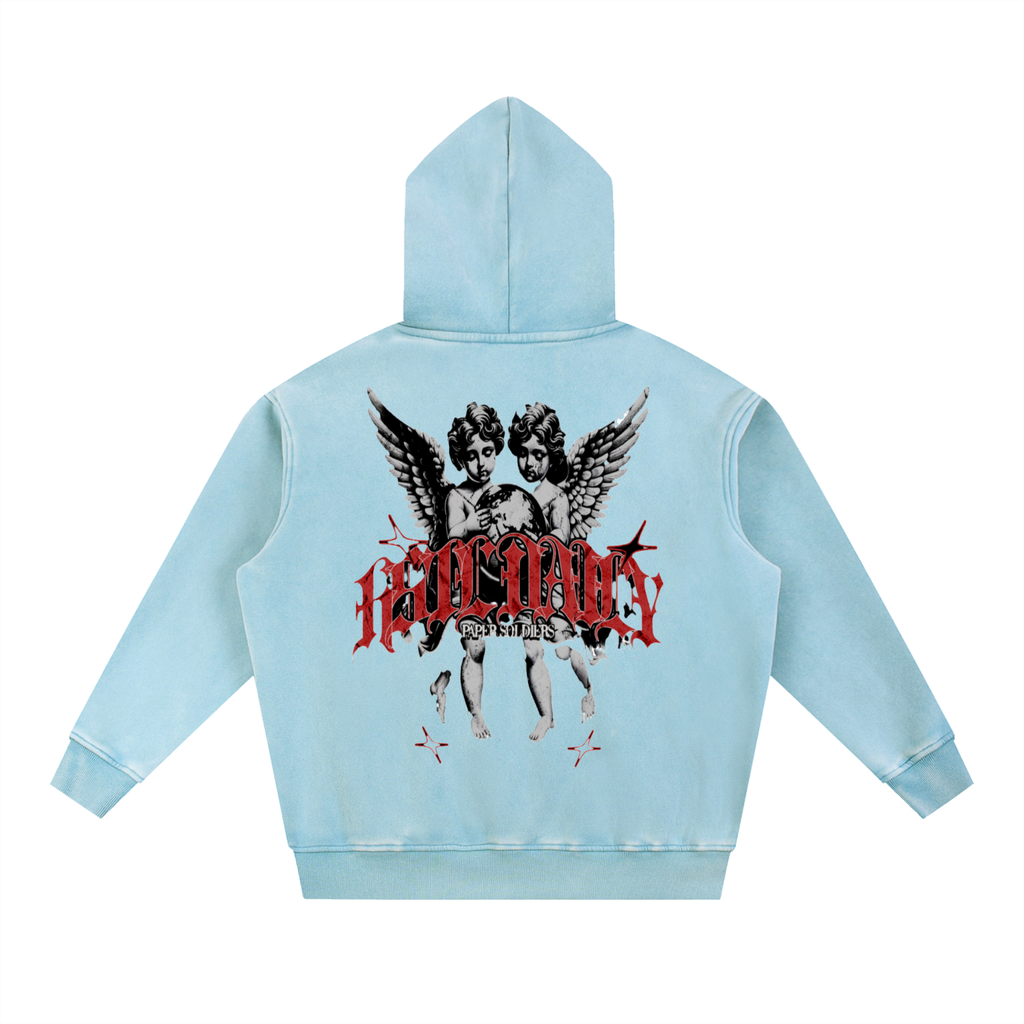 Snow Wash Fleece Oversize Hoodie