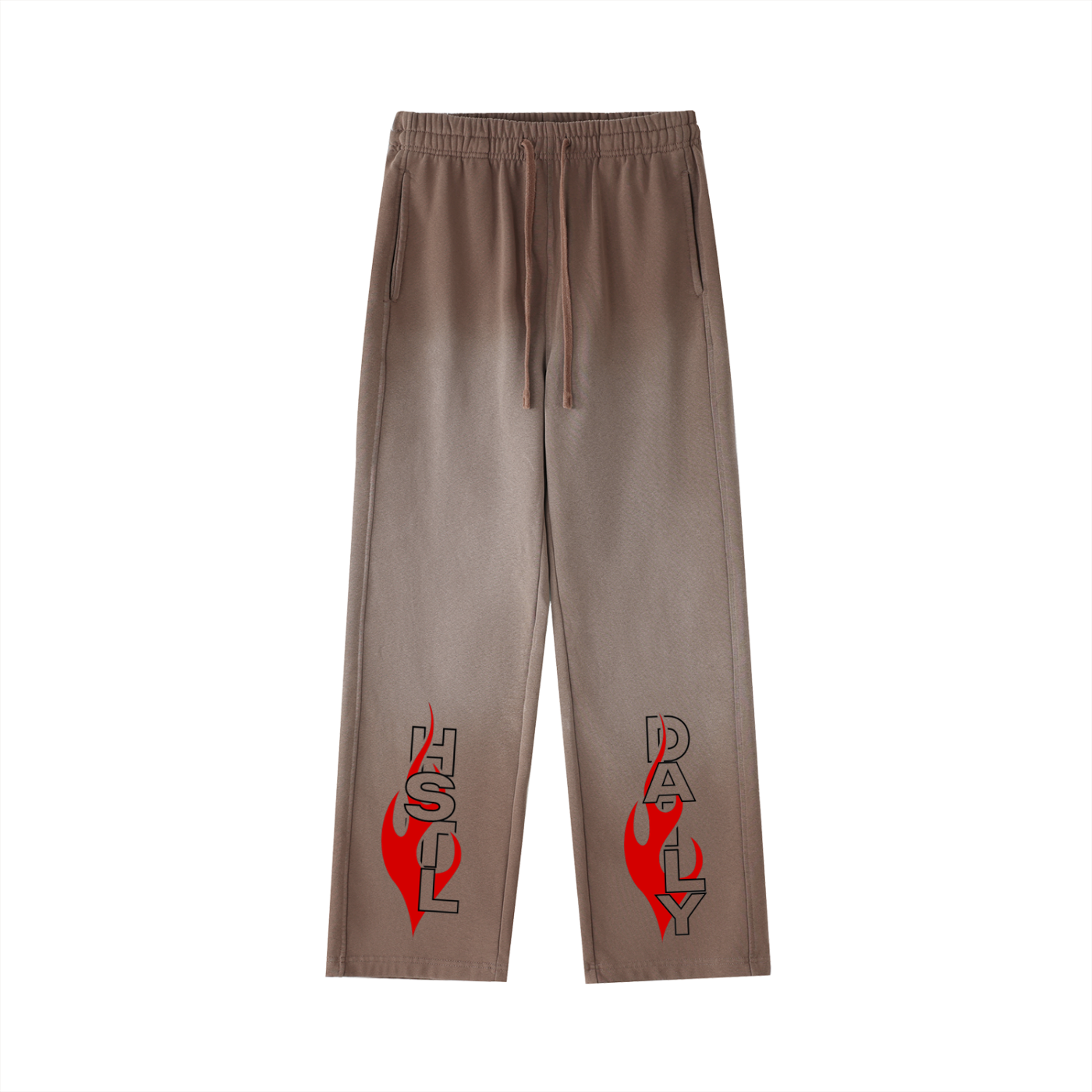 Vintage Washed Gradient Straight-Leg Sweatpants