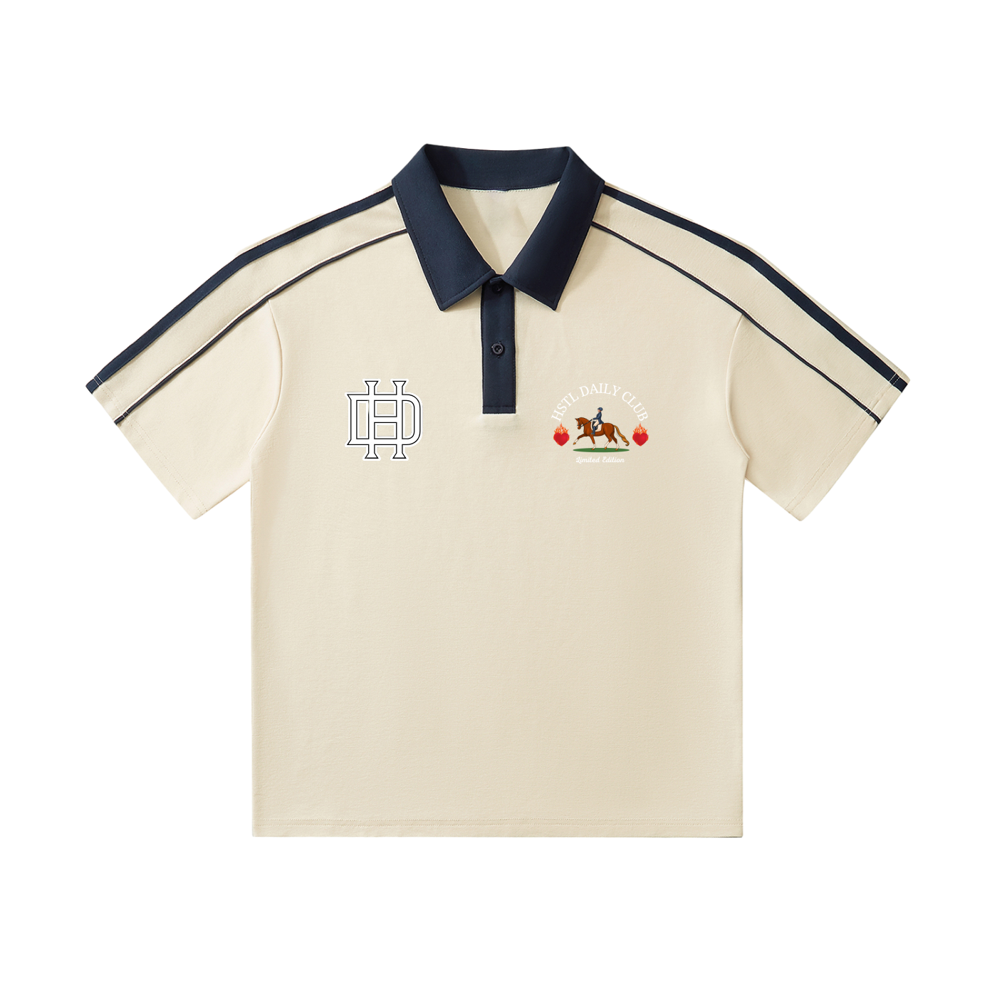 Contrast Collar Short-Sleeve Polo Shirt