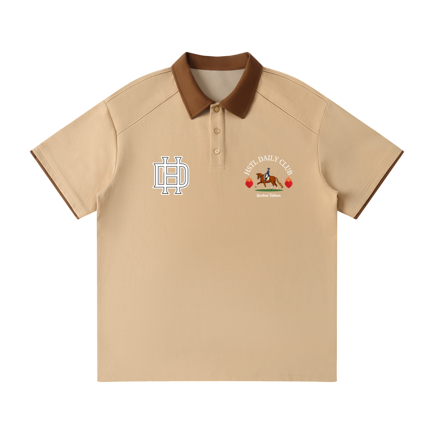 Contrast Collar Raglan Polo Shirt