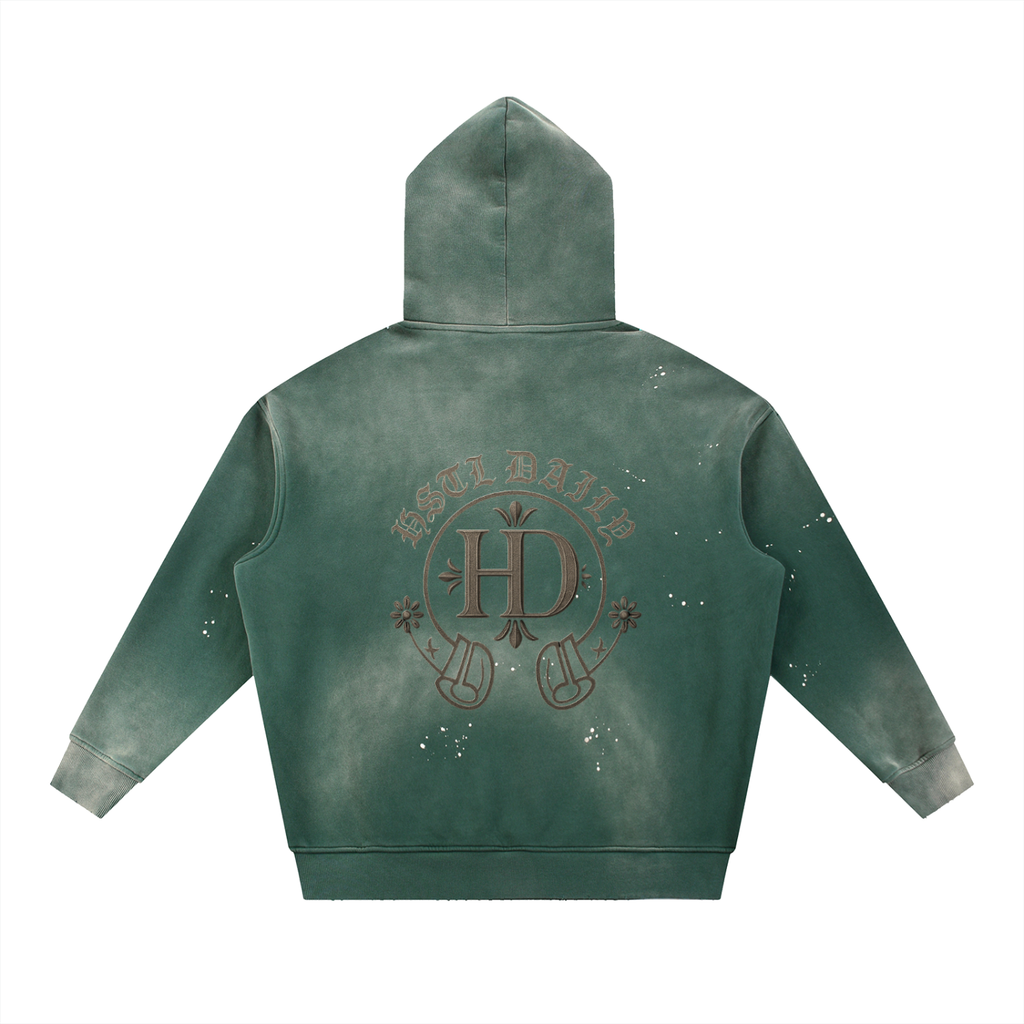 Men's Chrome HD Vintage Washed Frayed Fleece Hoodie