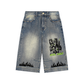 Vintage Wash Baggy Denim Shorts