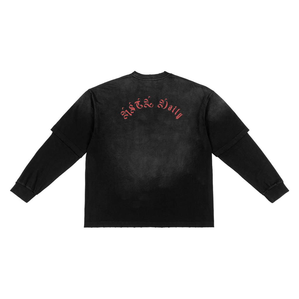 Sunfade Hand-Frayed Faux Two-Piece T-Shirt