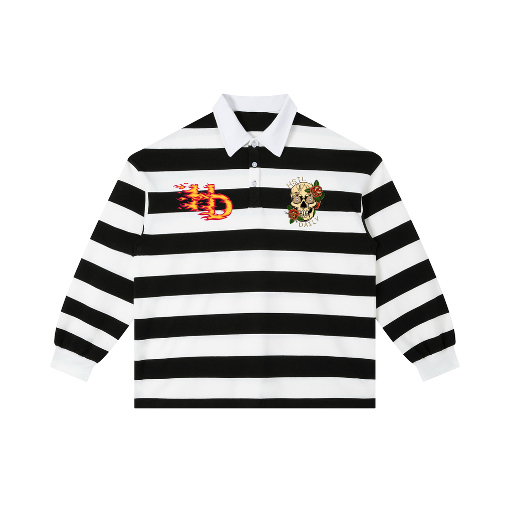 HSTL til I Die Color Block Stripe Polo Shirt