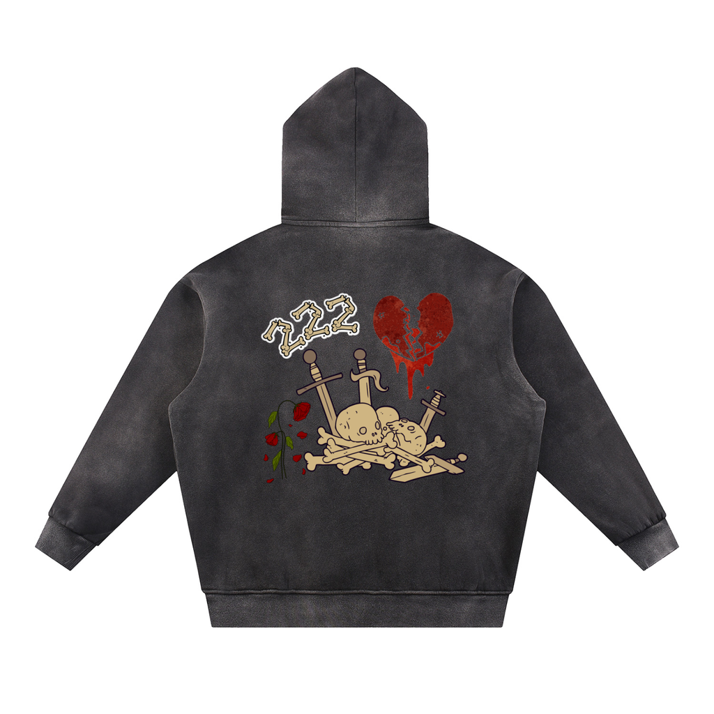 HSTL Til i Die Sun Fade Contrast Tape Fleece Hoodie