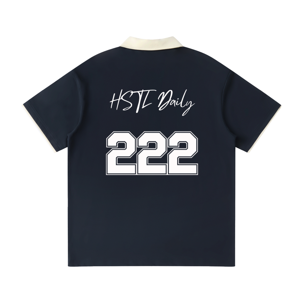 Contrast Collar Raglan Polo Shirt