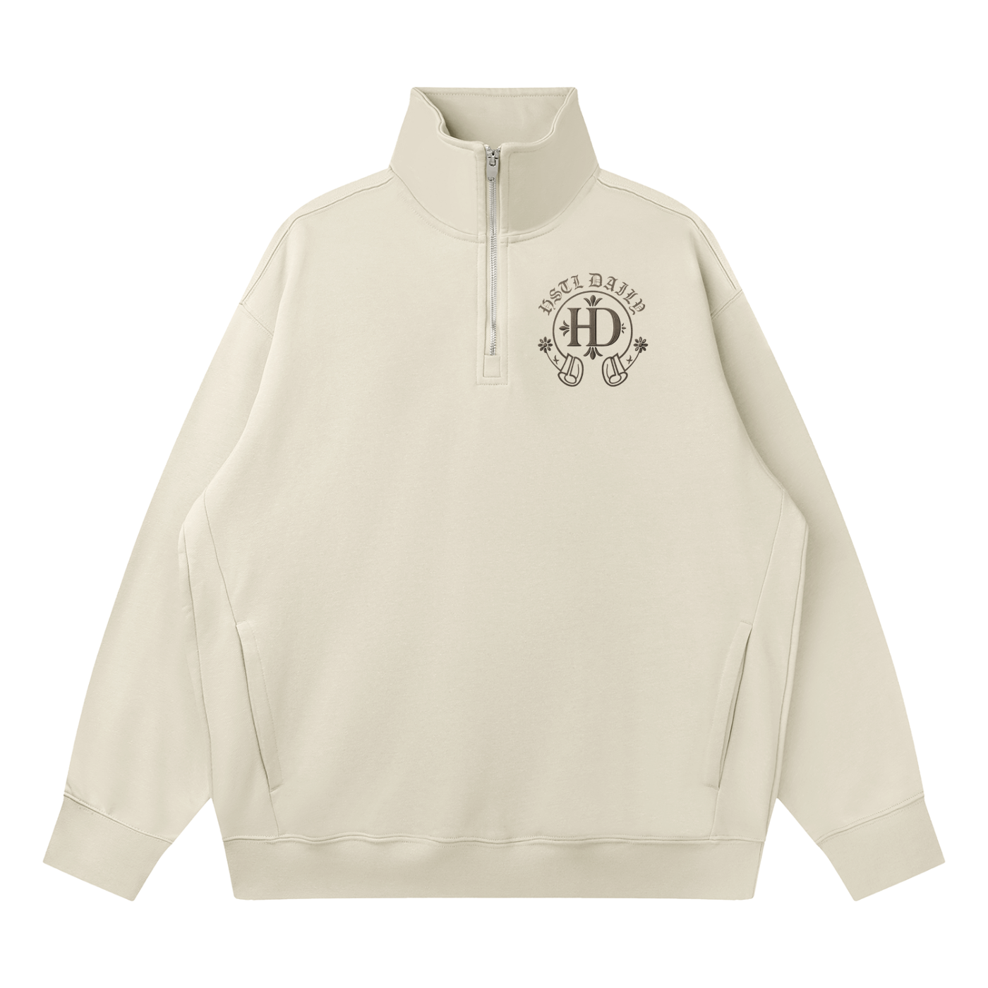 Quarter-Zip Drop Shoulder Sweatshirt