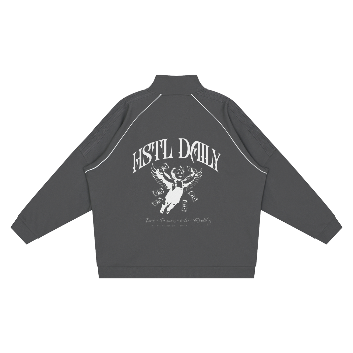 Reflection Striped Raglan Sleeve  Jacket