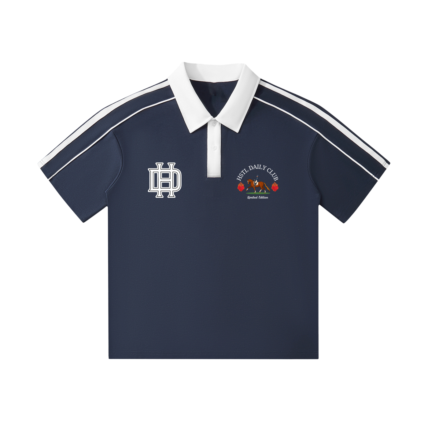 Contrast Collar Short-Sleeve Polo Shirt