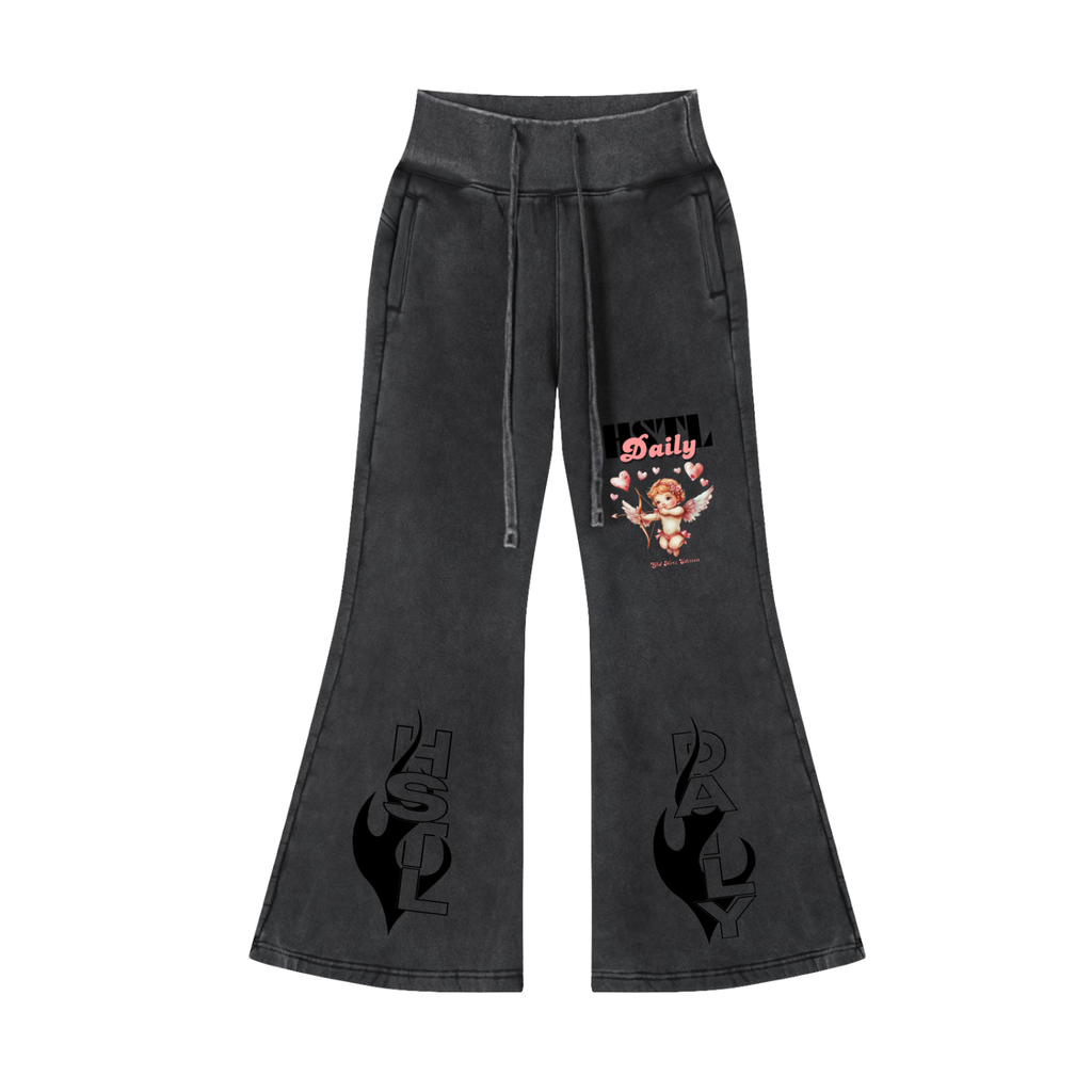 Vintage Washed Flared Fleece Pants