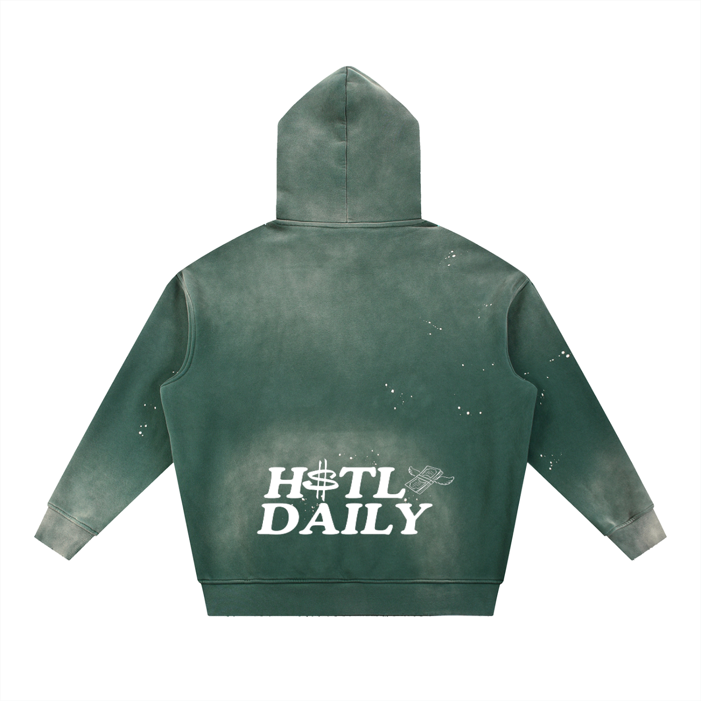 Vintage Washed Frayed Fleece Hoodie