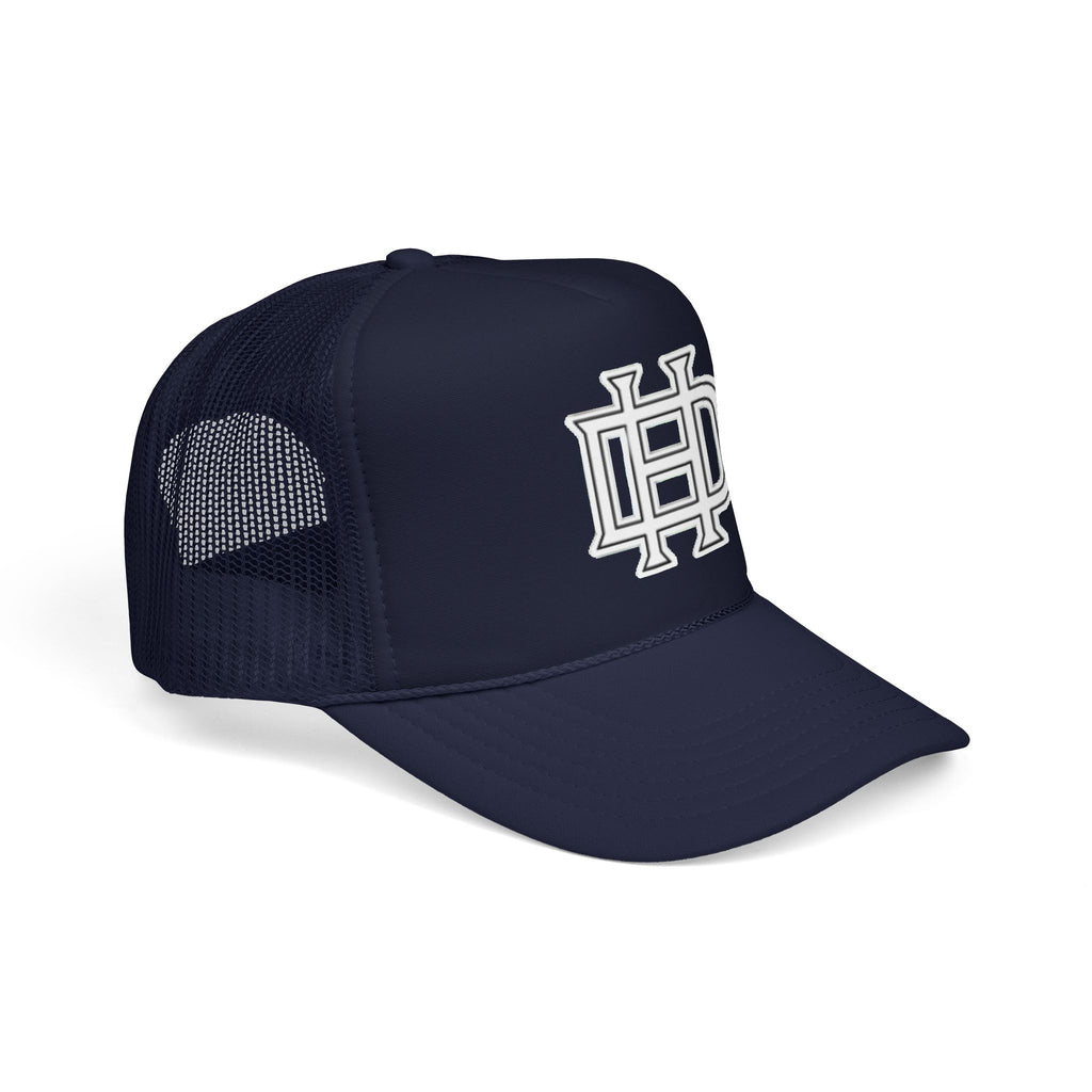 Monogram Foam Trucker Hat — Vintage Embroidered Patch Cap