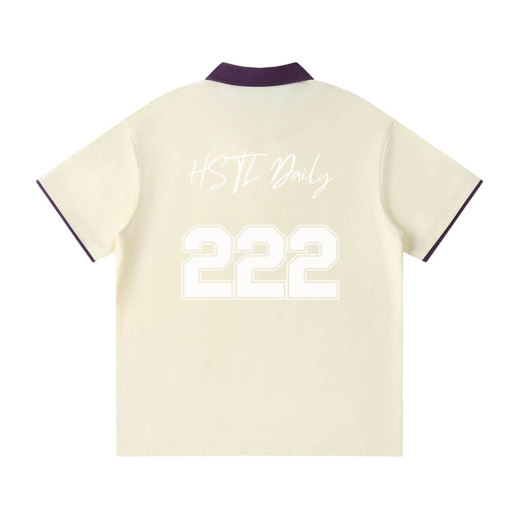 Contrast Collar Raglan Polo Shirt