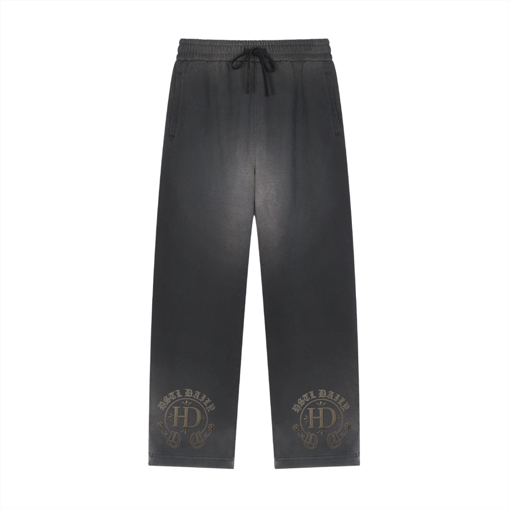 Sun Fade Raw Edge Straight-Leg Sweatpants