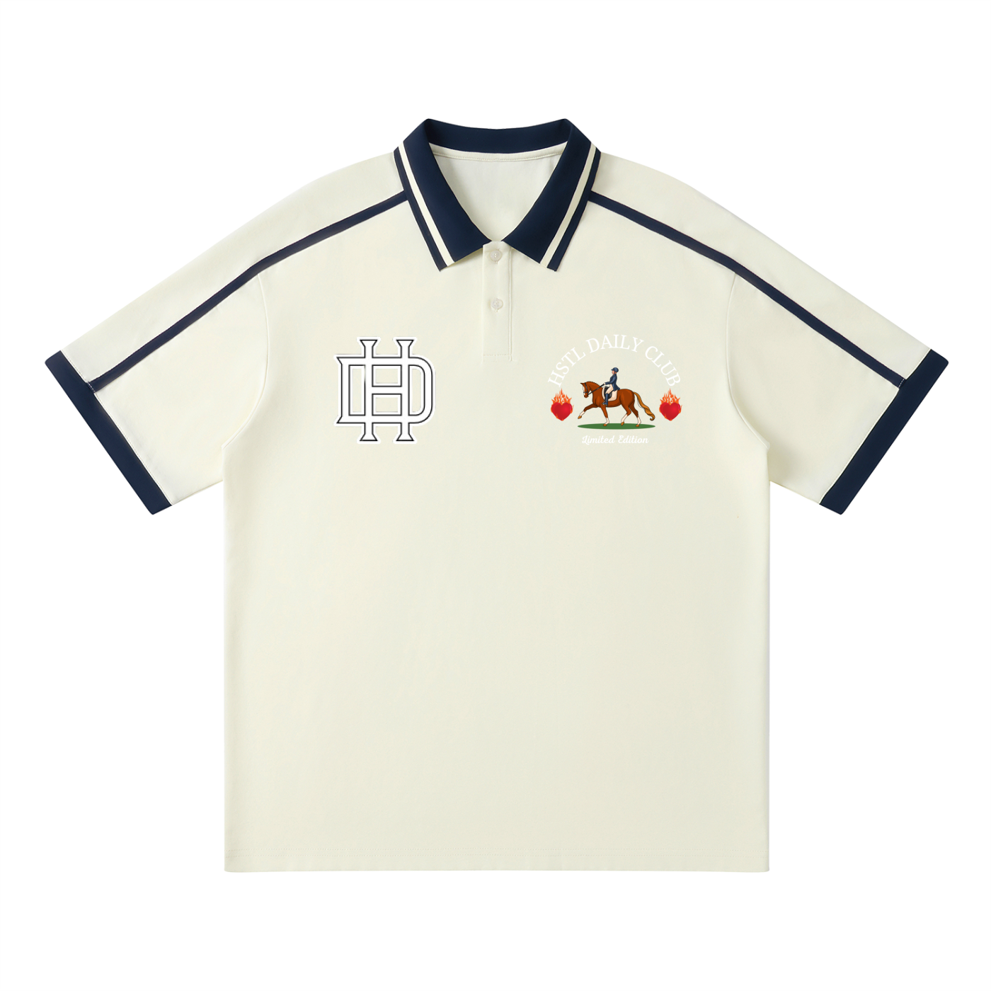 Unisex Contrast Piping Polo Shirt