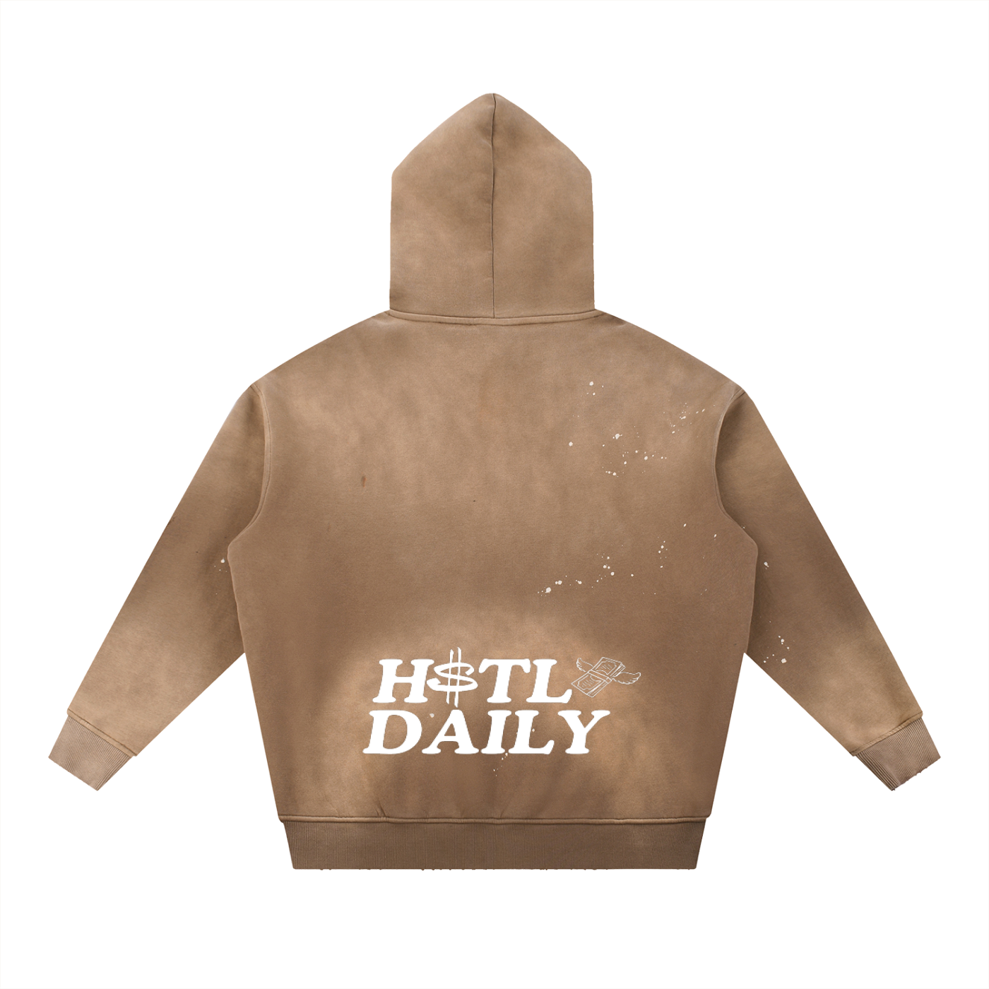 Vintage Washed Frayed Fleece Hoodie