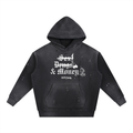 Vintage Washed Frayed Fleece Hoodie