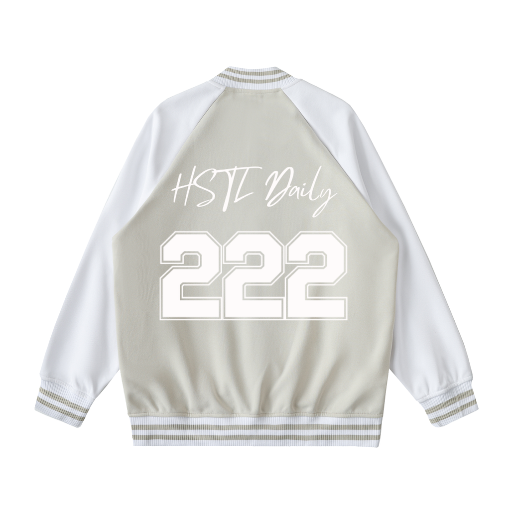 Two Tone Raglan Sleeve Varsity Jacket
