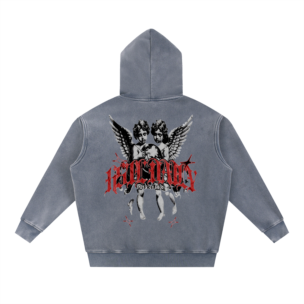 Snow Wash Fleece Oversize Hoodie