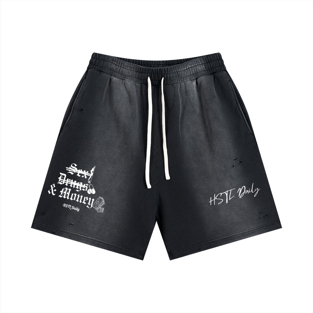 Sun Fade Distressed Shorts