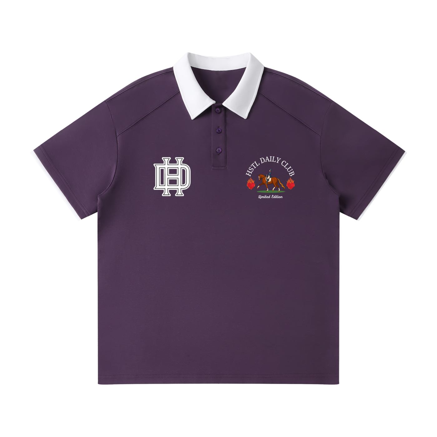 Contrast Collar Raglan Polo Shirt