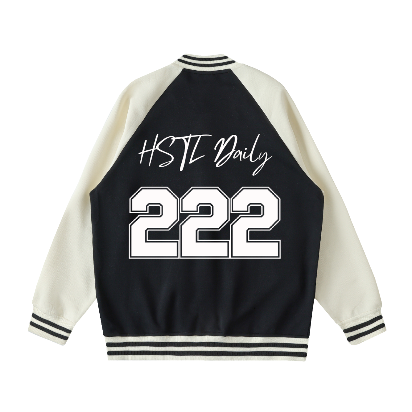 Two Tone Raglan Sleeve Varsity Jacket