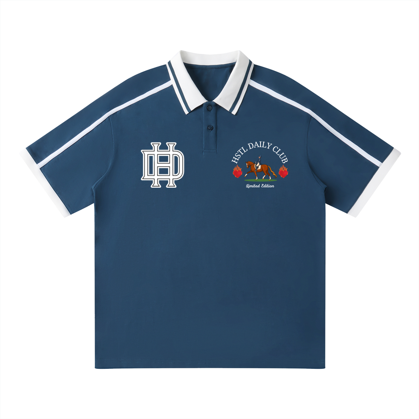 Unisex Contrast Piping Polo Shirt