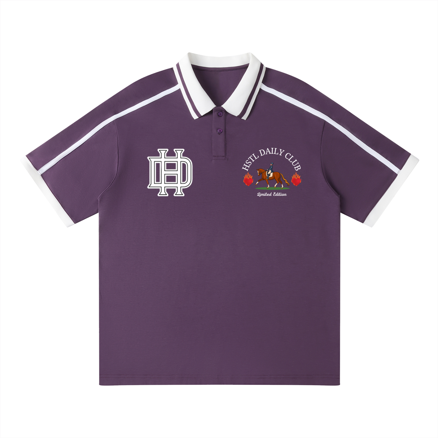 Unisex Contrast Piping Polo Shirt