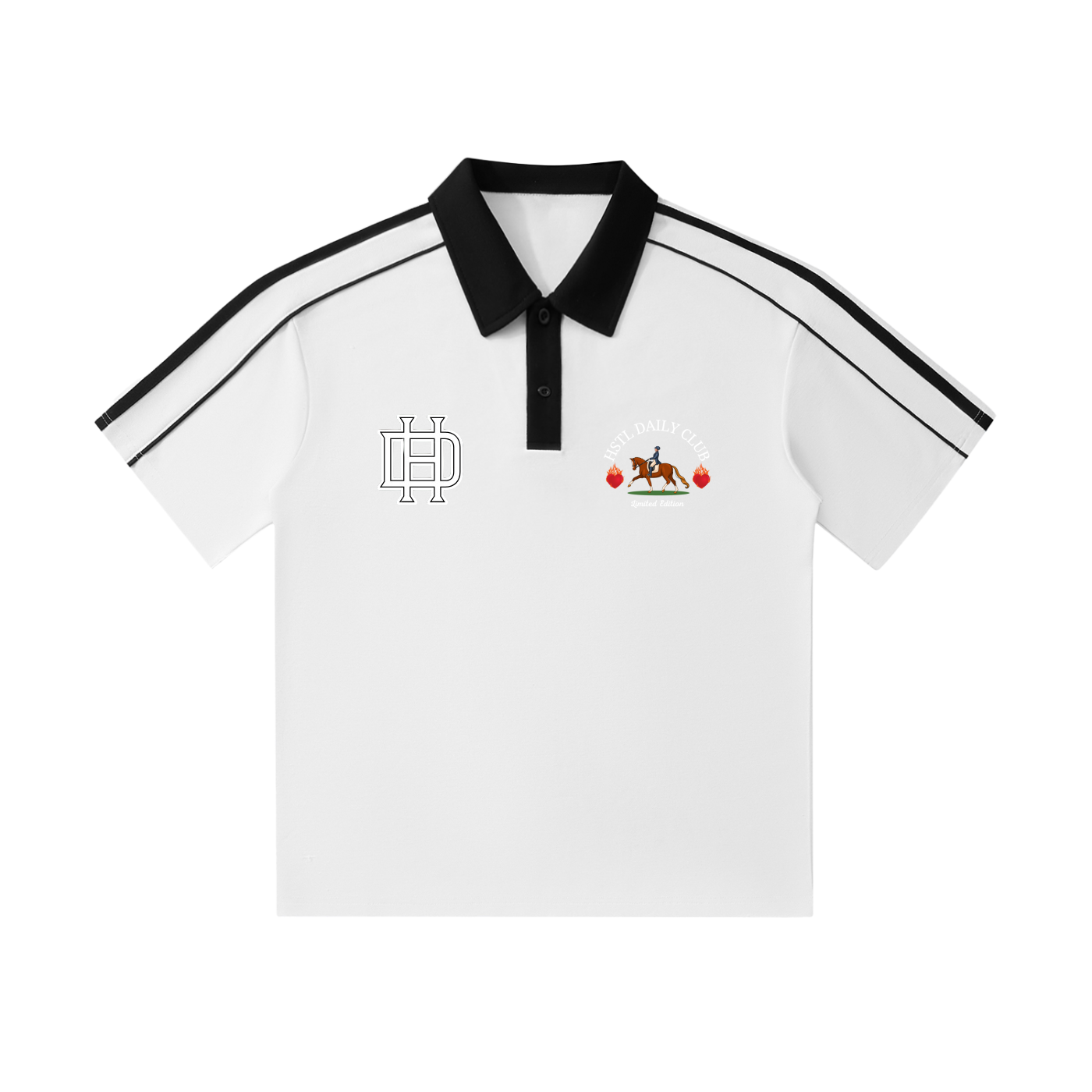 Contrast Collar Short-Sleeve Polo Shirt