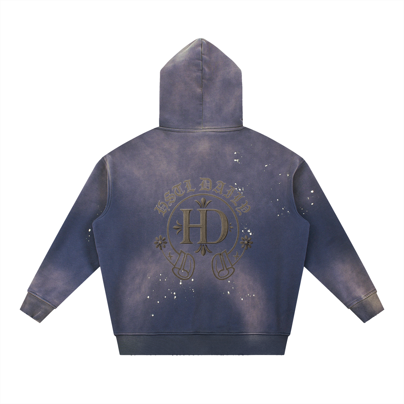 Men's Chrome HD Vintage Washed Frayed Fleece Hoodie