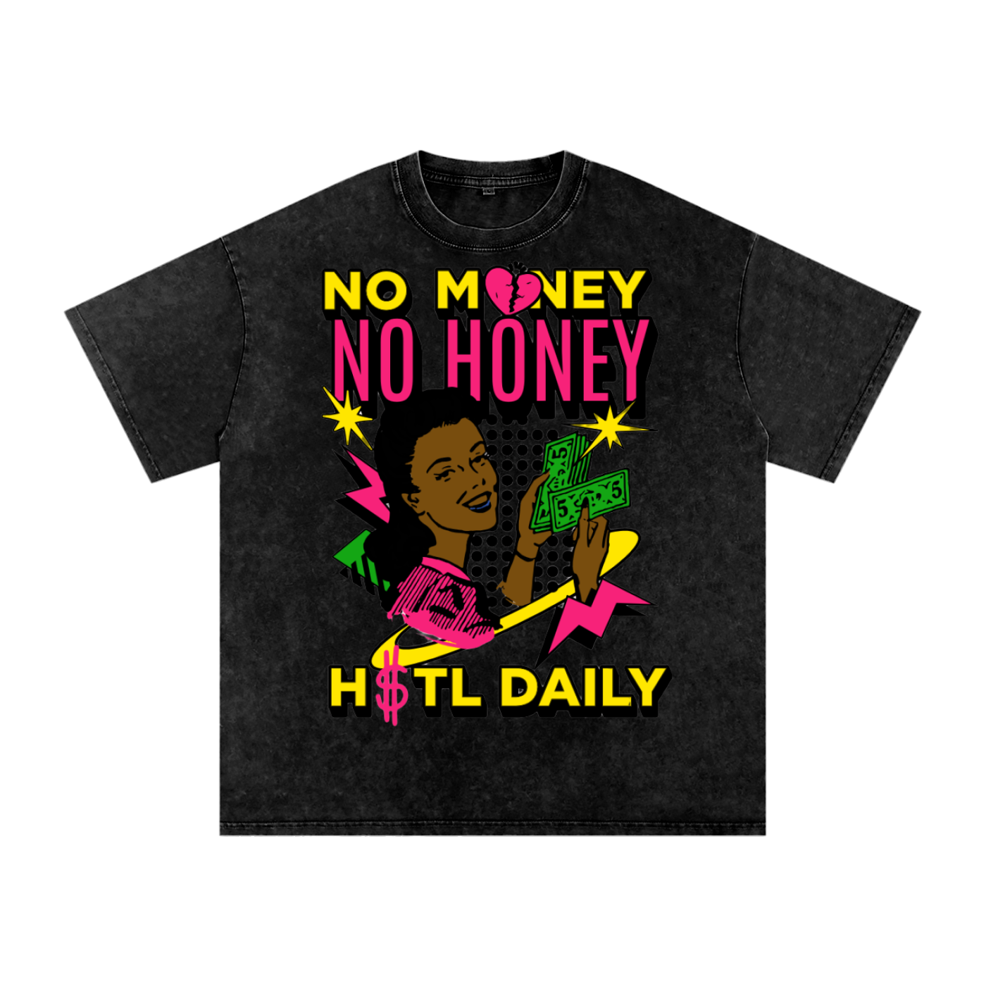 Snow Washed Oversized Cotton T-Shirt