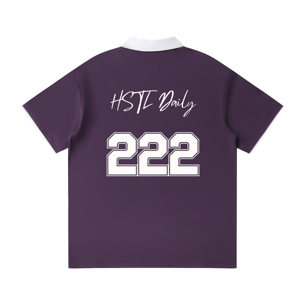 Contrast Collar Raglan Polo Shirt