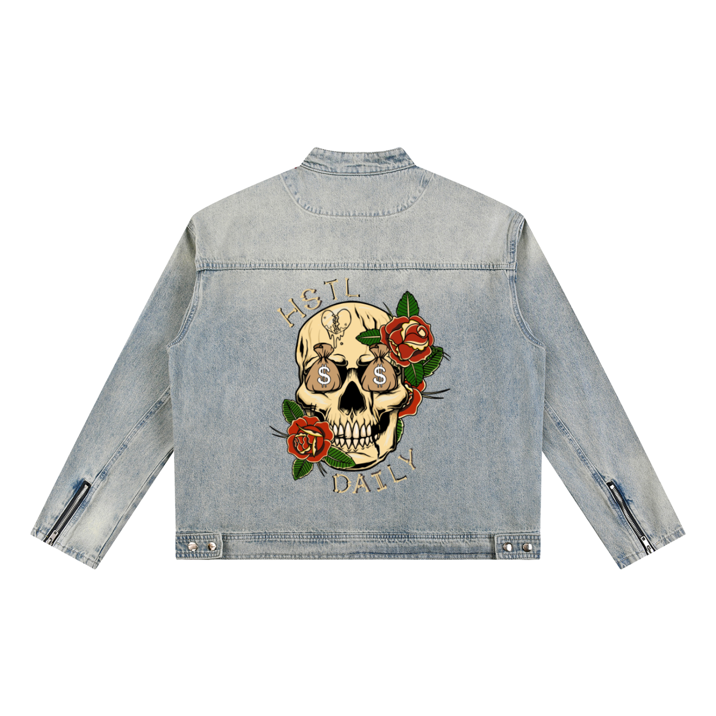 Vintage Wash Zip Denim Jacket