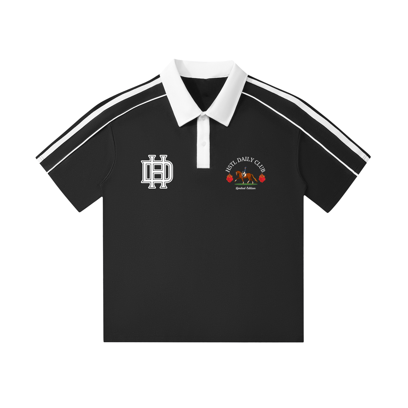 Contrast Collar Short-Sleeve Polo Shirt