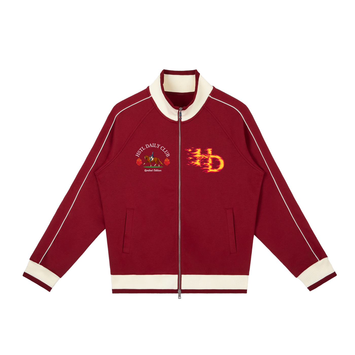 Color Block Raglan Sleeve Zip Track Jacket