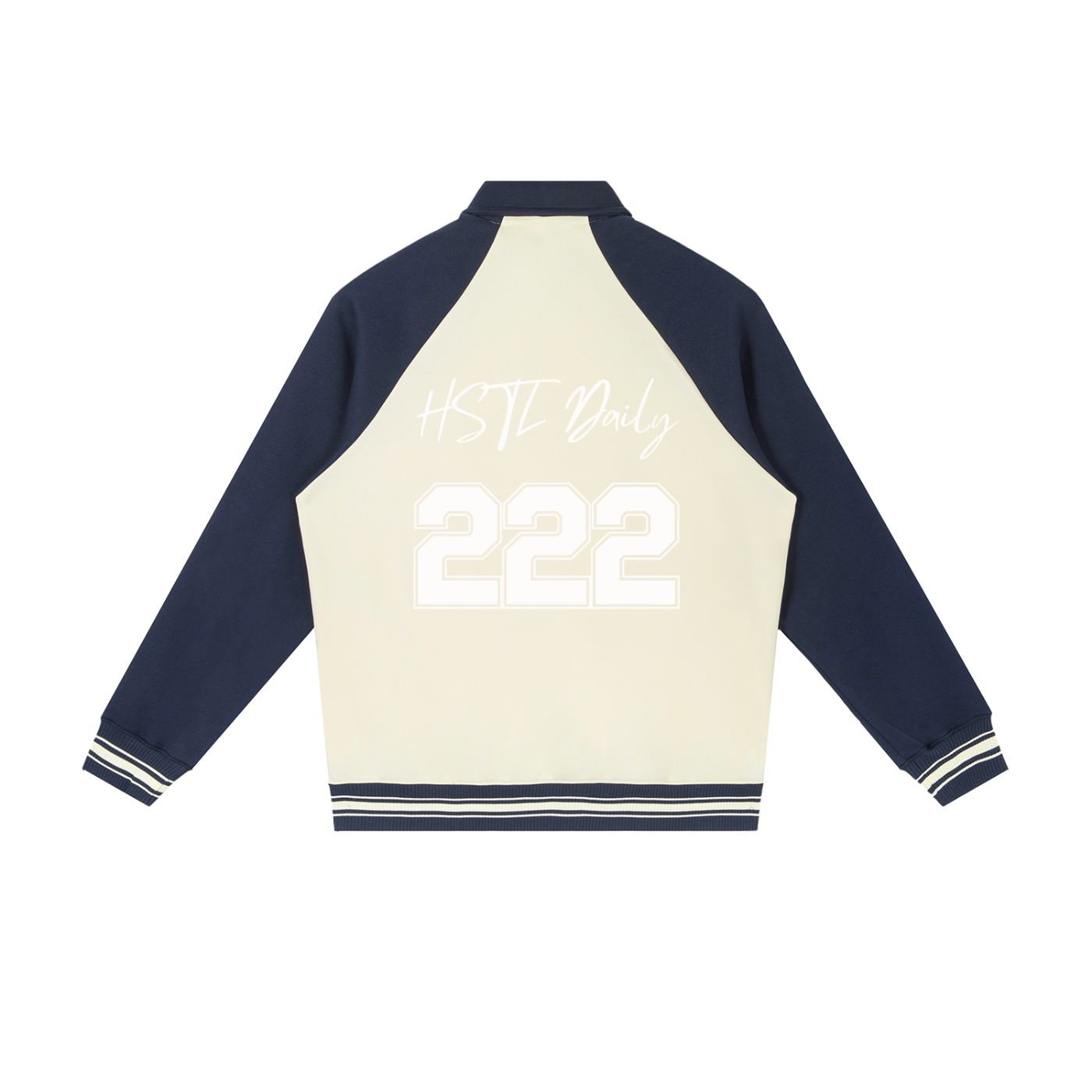 Contrast Raglan Sleeve Baseball Jacket