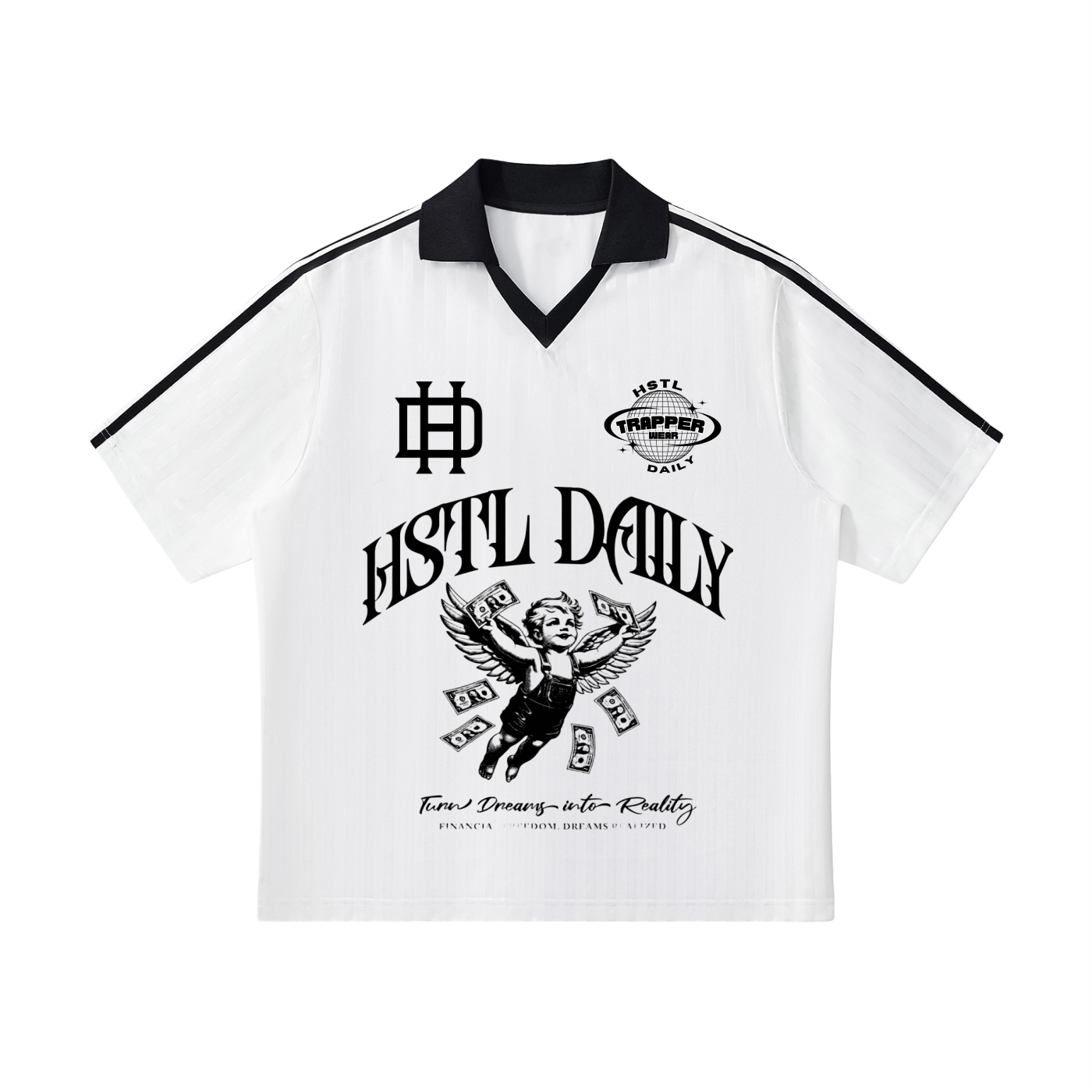 Contrast Collar Striped Soccer Jersey