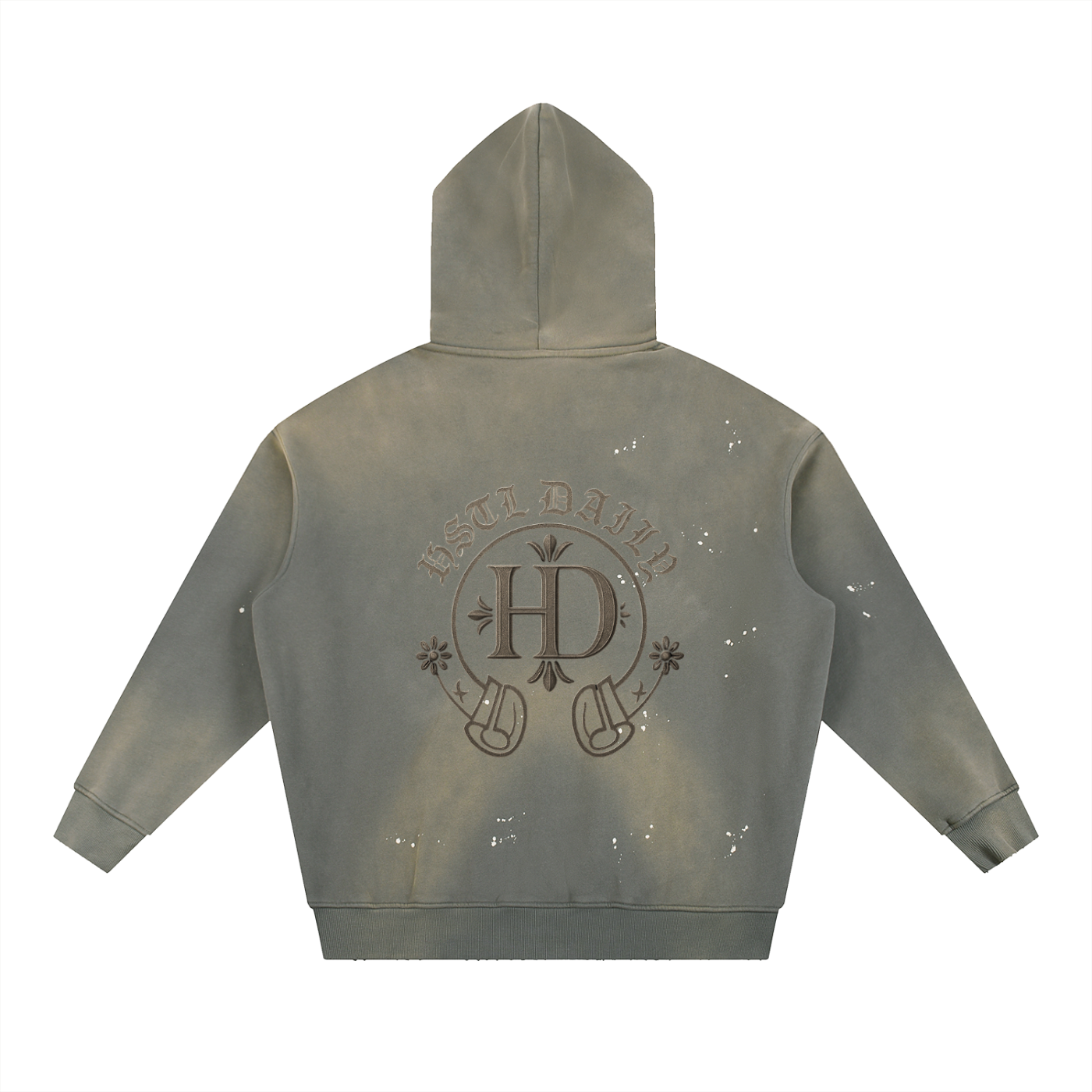 Men's Chrome HD Vintage Washed Frayed Fleece Hoodie