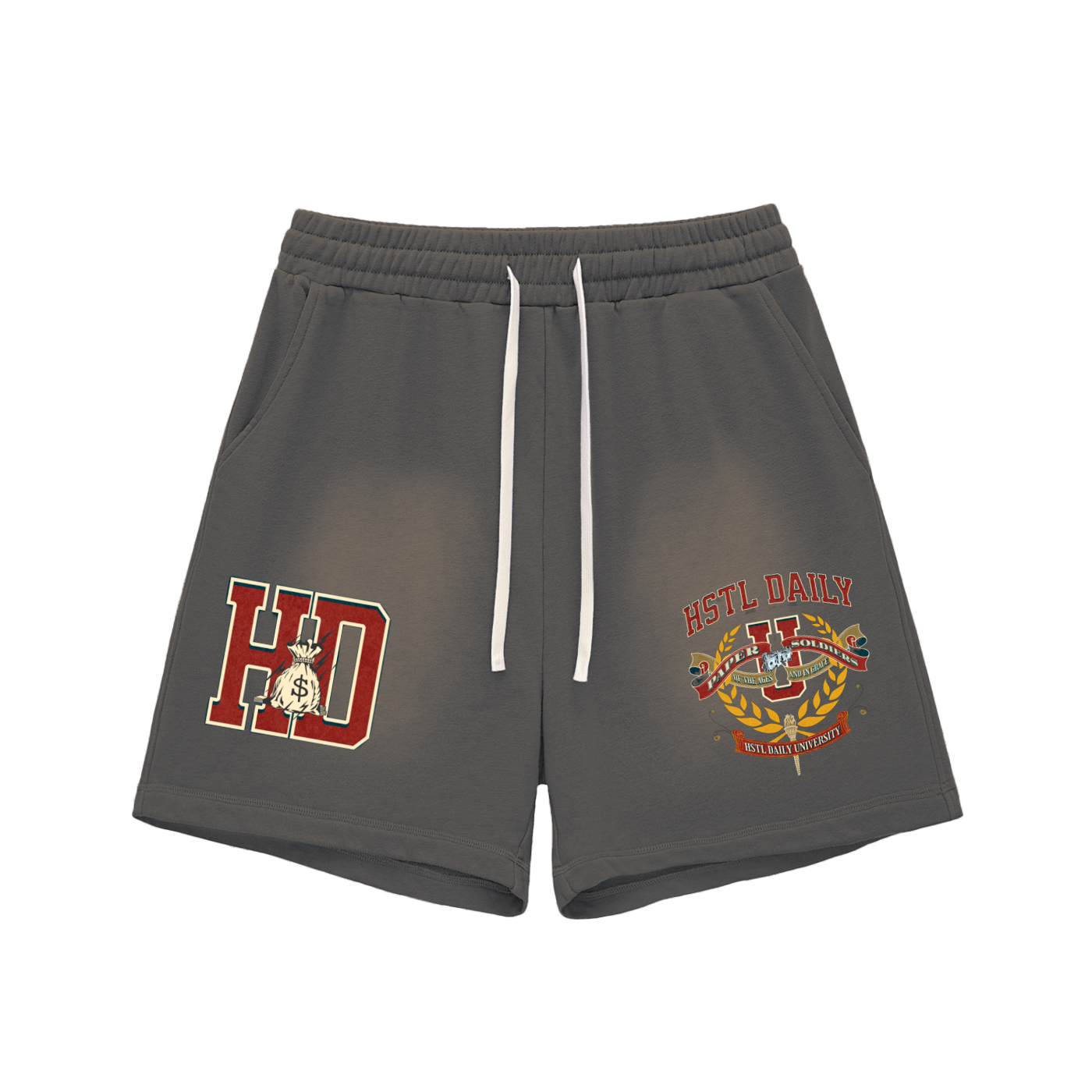 Sun Fade Raw Edge Cotton Shorts