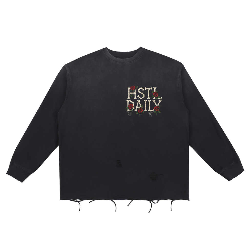 HSTL Afterlife Snow Wash Raw Edge Cotton T-Shirt