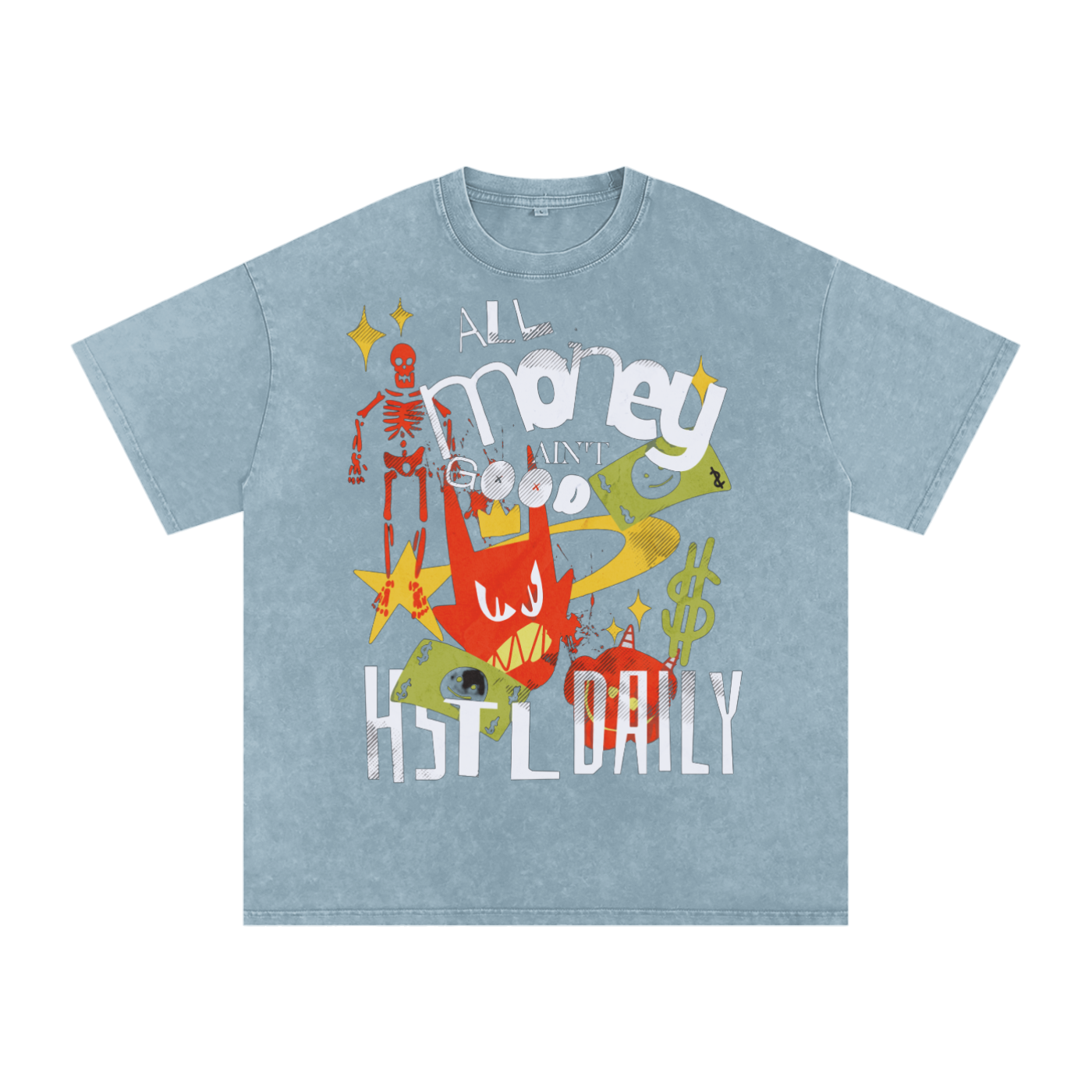 Snow Washed Oversized Cotton T-Shirt