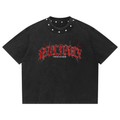 Unisex Washed Boxy Studded T-Shirt