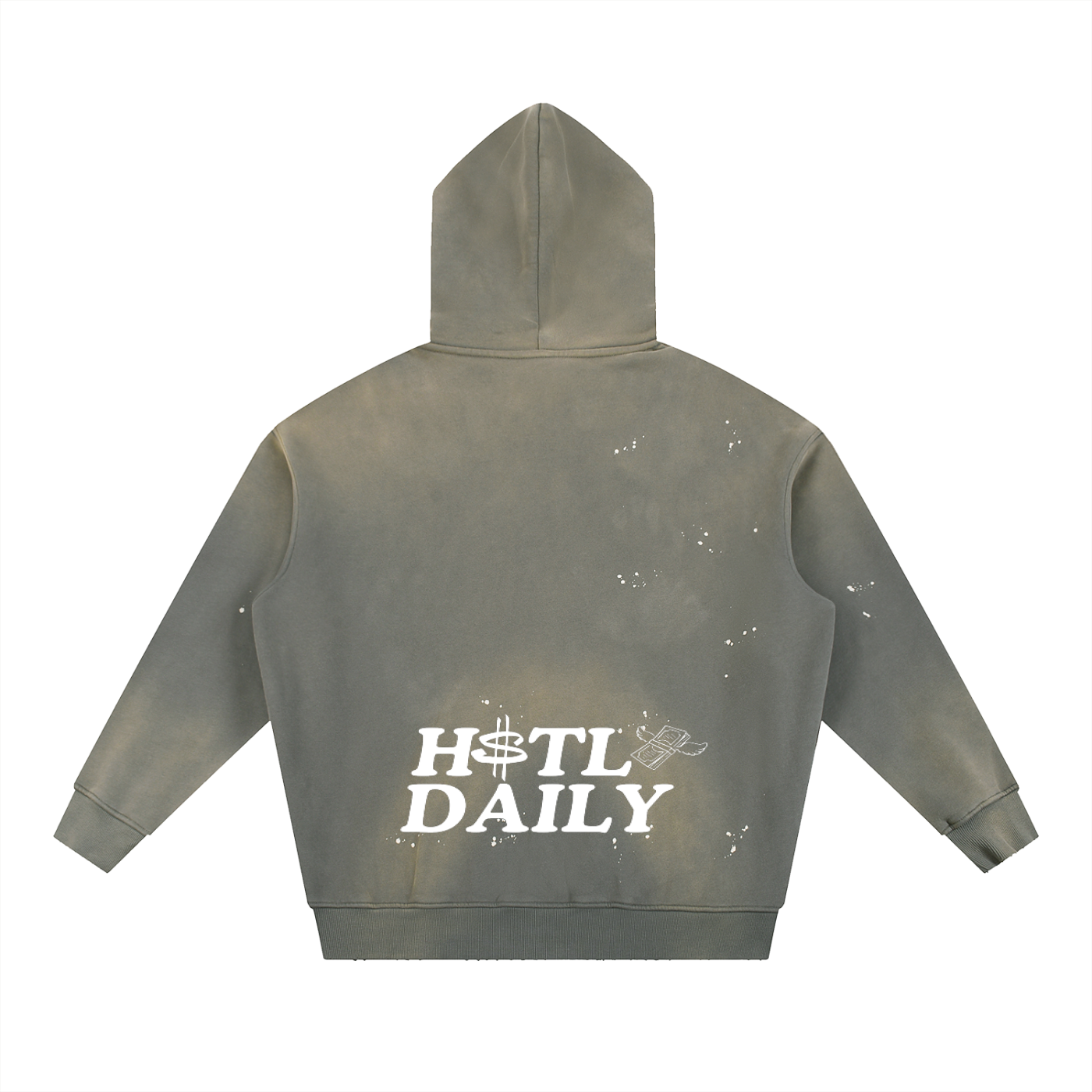 Vintage Washed Frayed Fleece Hoodie