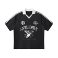 Contrast Collar Striped Soccer Jersey