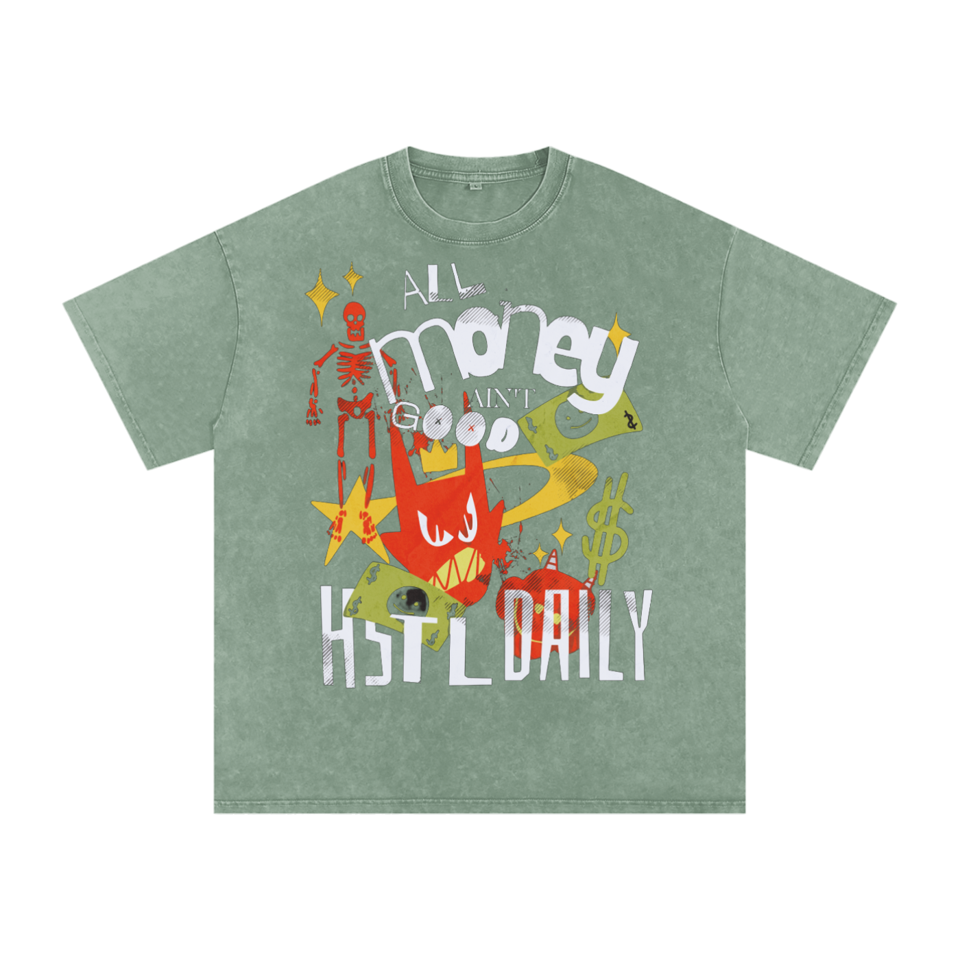 Snow Washed Oversized Cotton T-Shirt