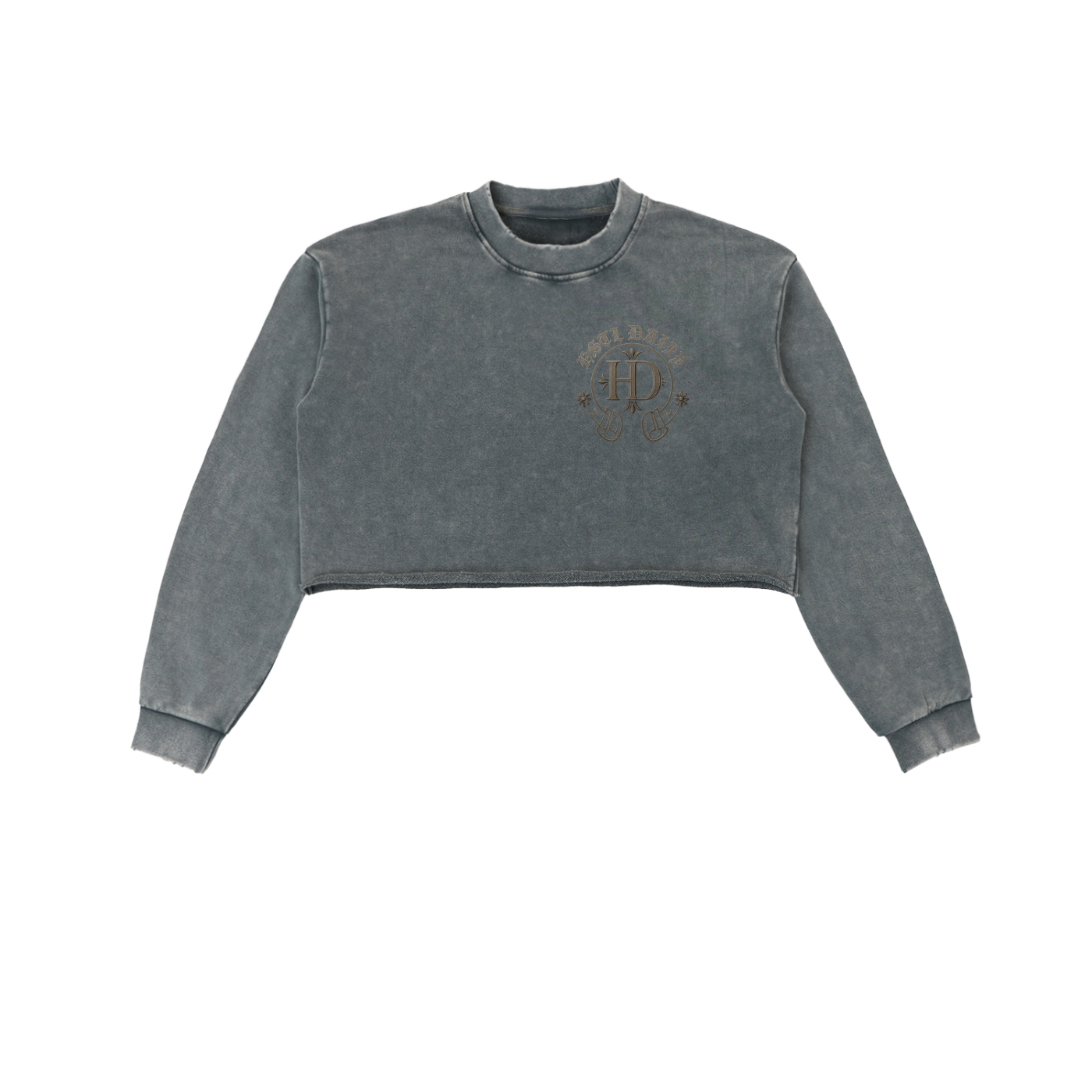 Women's Chrome HD Snow Washed Raw Edge Cropped Sweatshirt