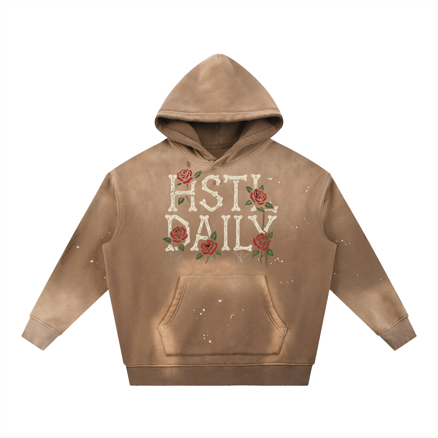 Vintage Washed Frayed Fleece Hoodie