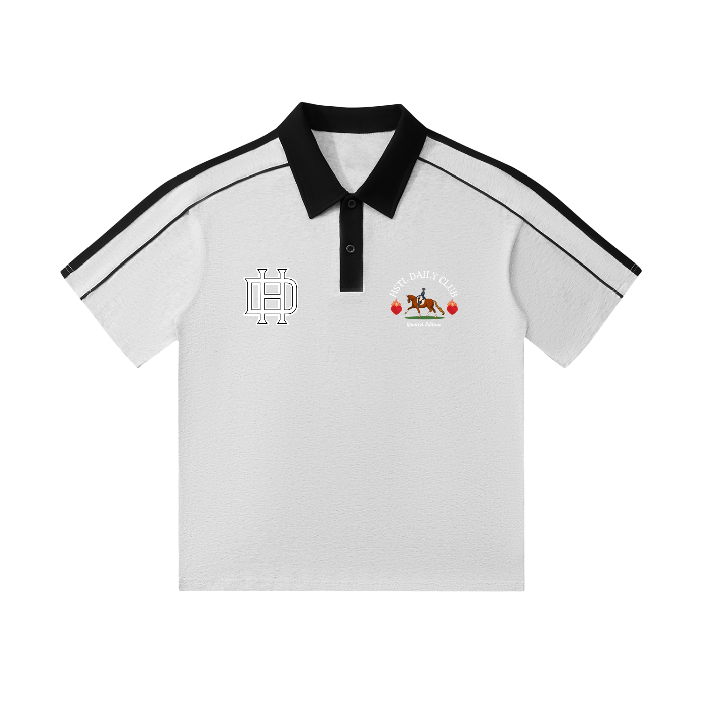Contrast Collar Short-Sleeve Polo Shirt