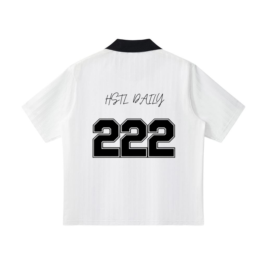 Contrast Collar Striped Soccer Jersey